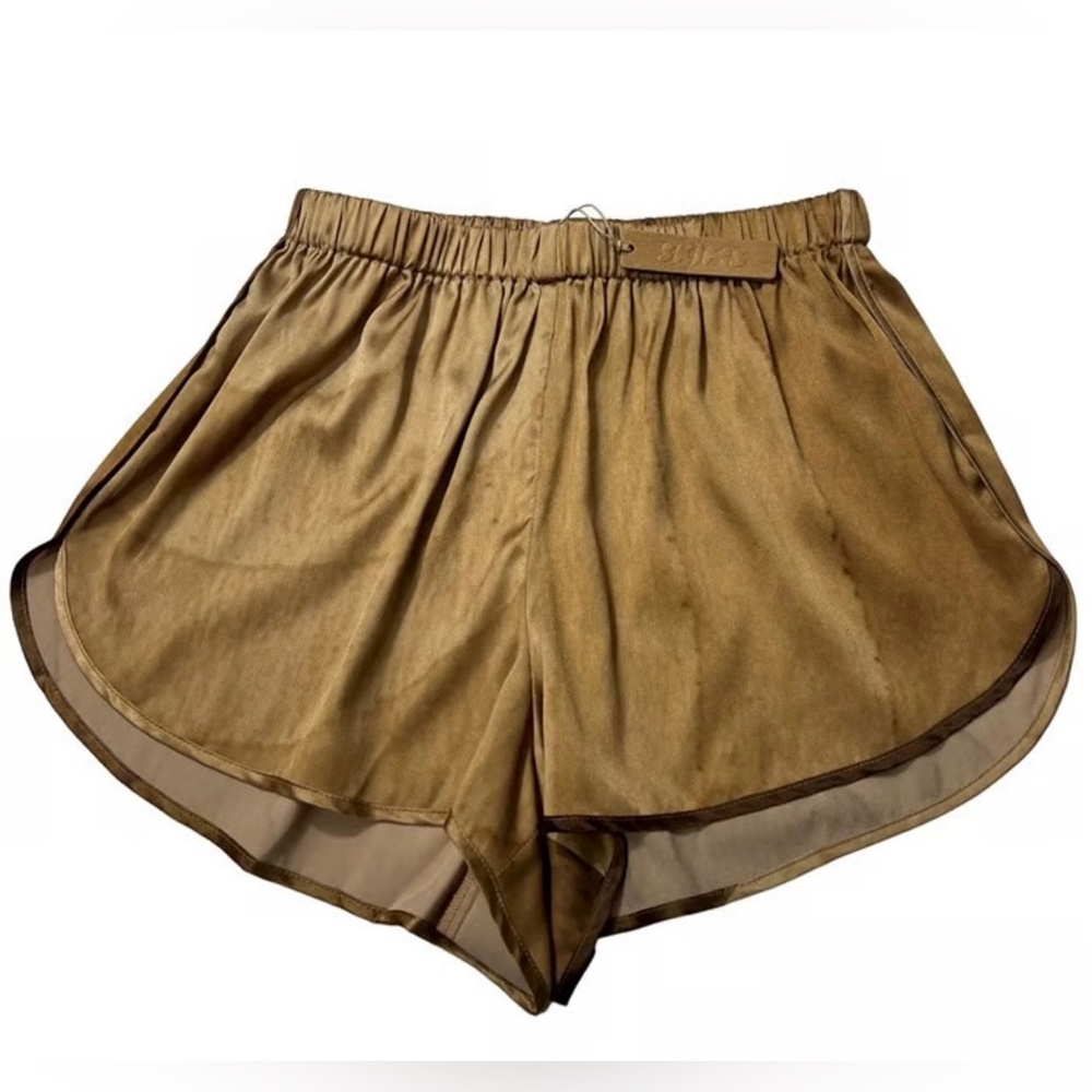 🍾 SKIMS Silk Pajama Shorts | Size XXS | Champagne Gold